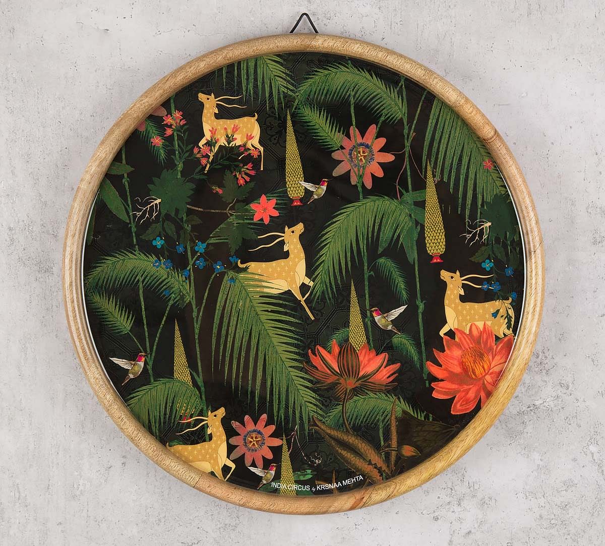 India Circus Forest Fetish Wooden Wall Plate