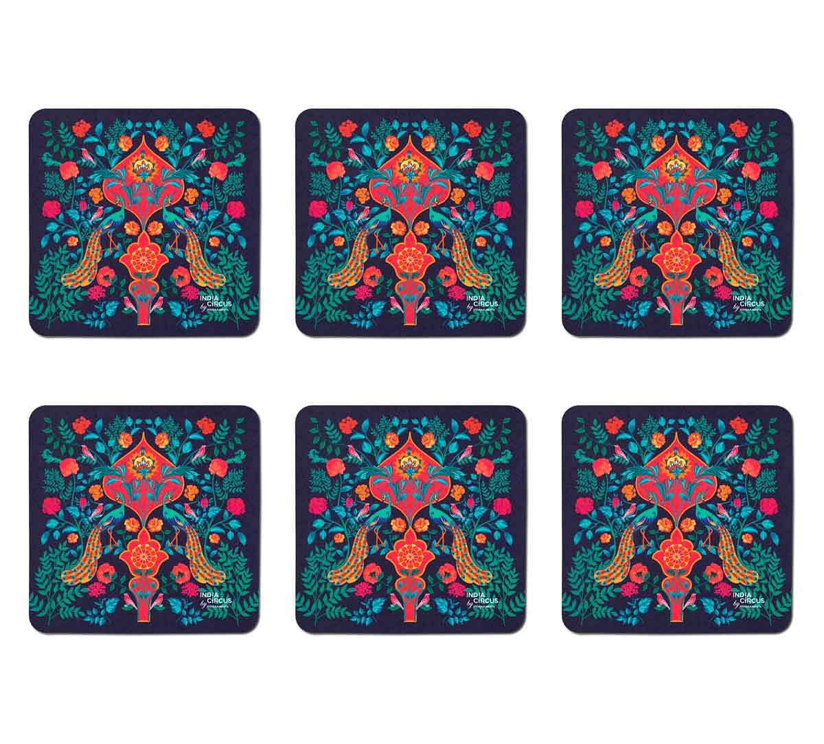 India Circus Fuchsia Birds and Floral Burst Table Coaster