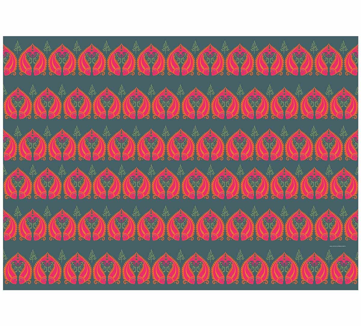 India Circus Fuchsia Fish Romance Gift Wrapping Paper