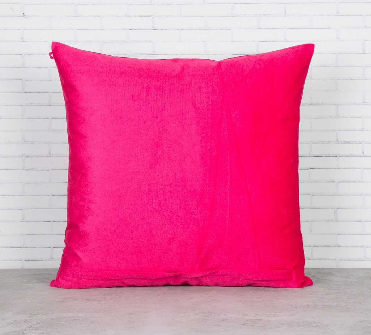 India Circus Fuchsia Palmira Blended Velvet Cushion Cover