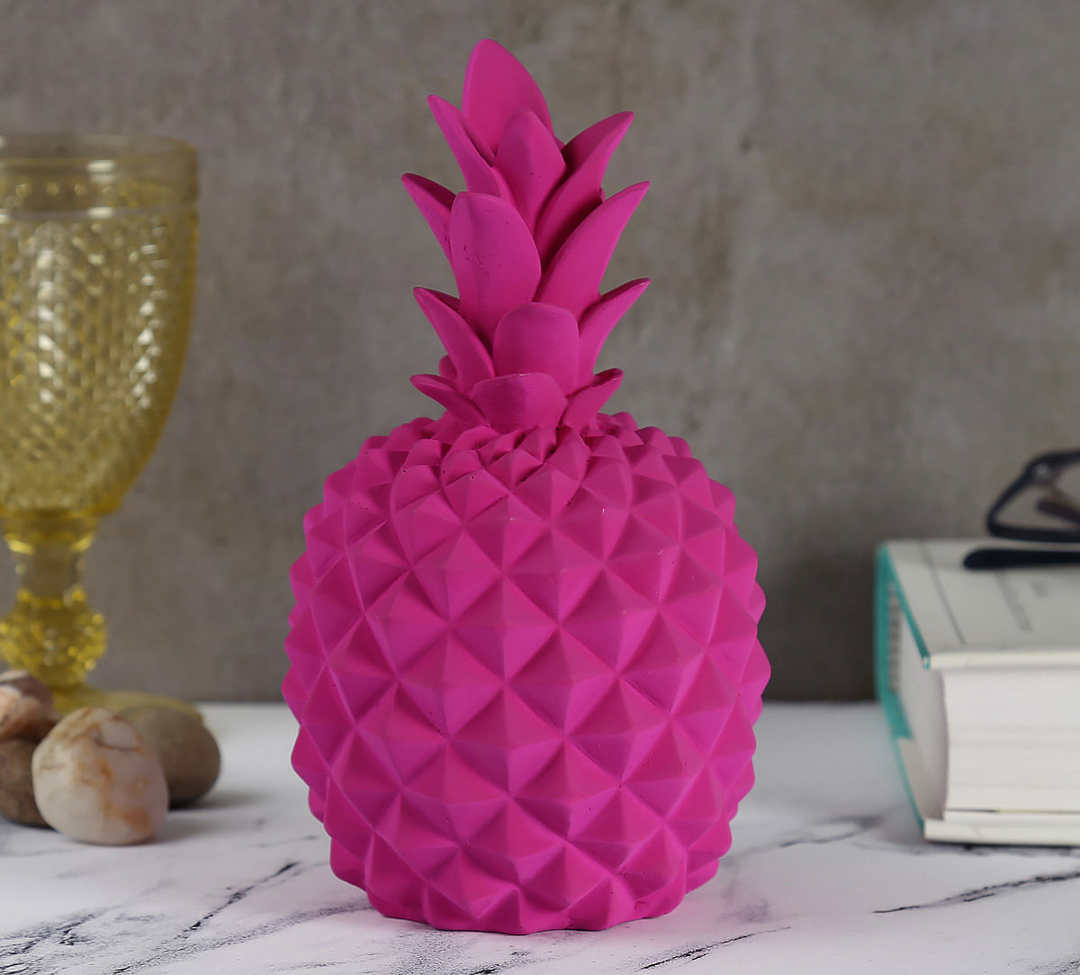 India Circus Fuchsia Pineapple Decor Accent