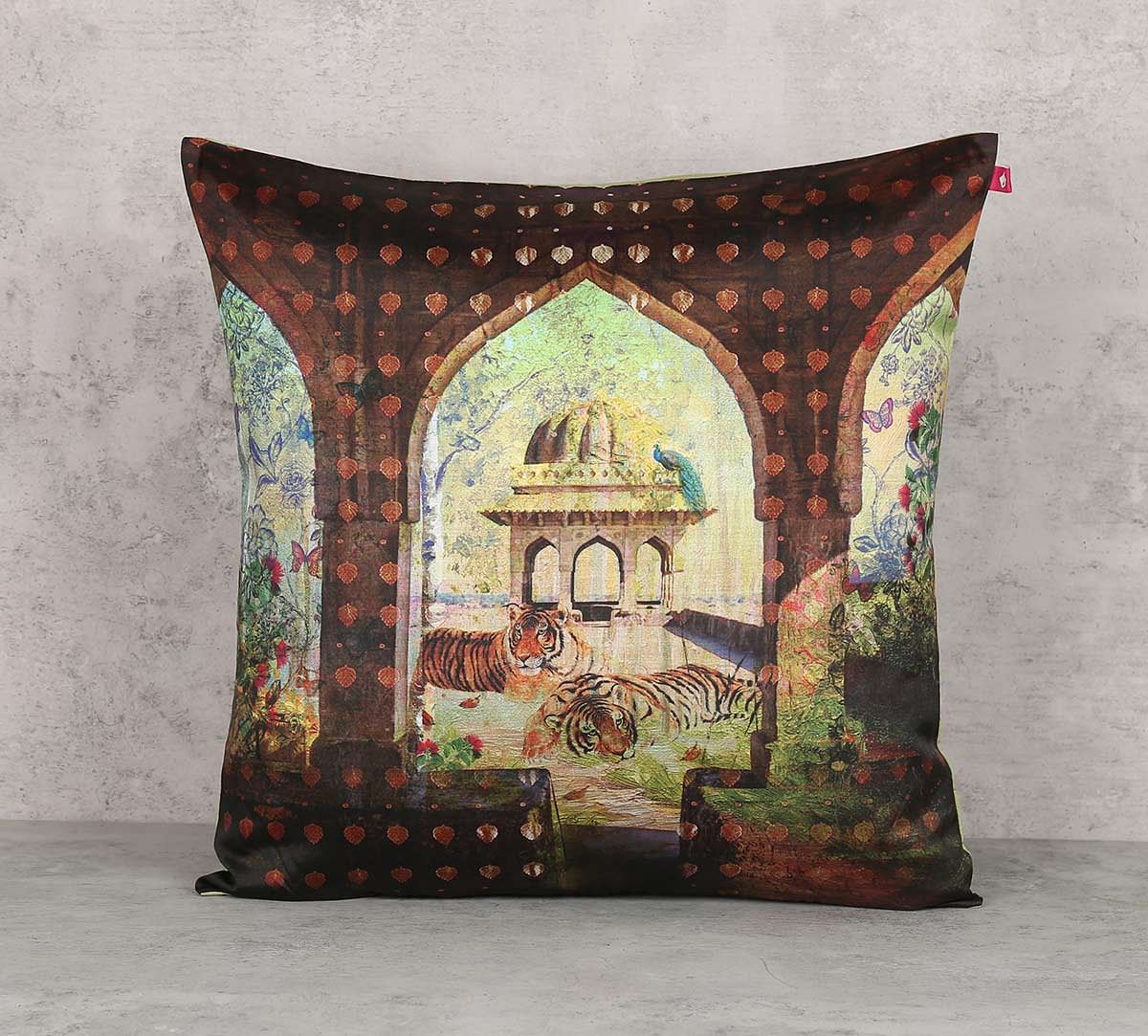 India Circus Gadisar View Satin Blend Cushion Cover