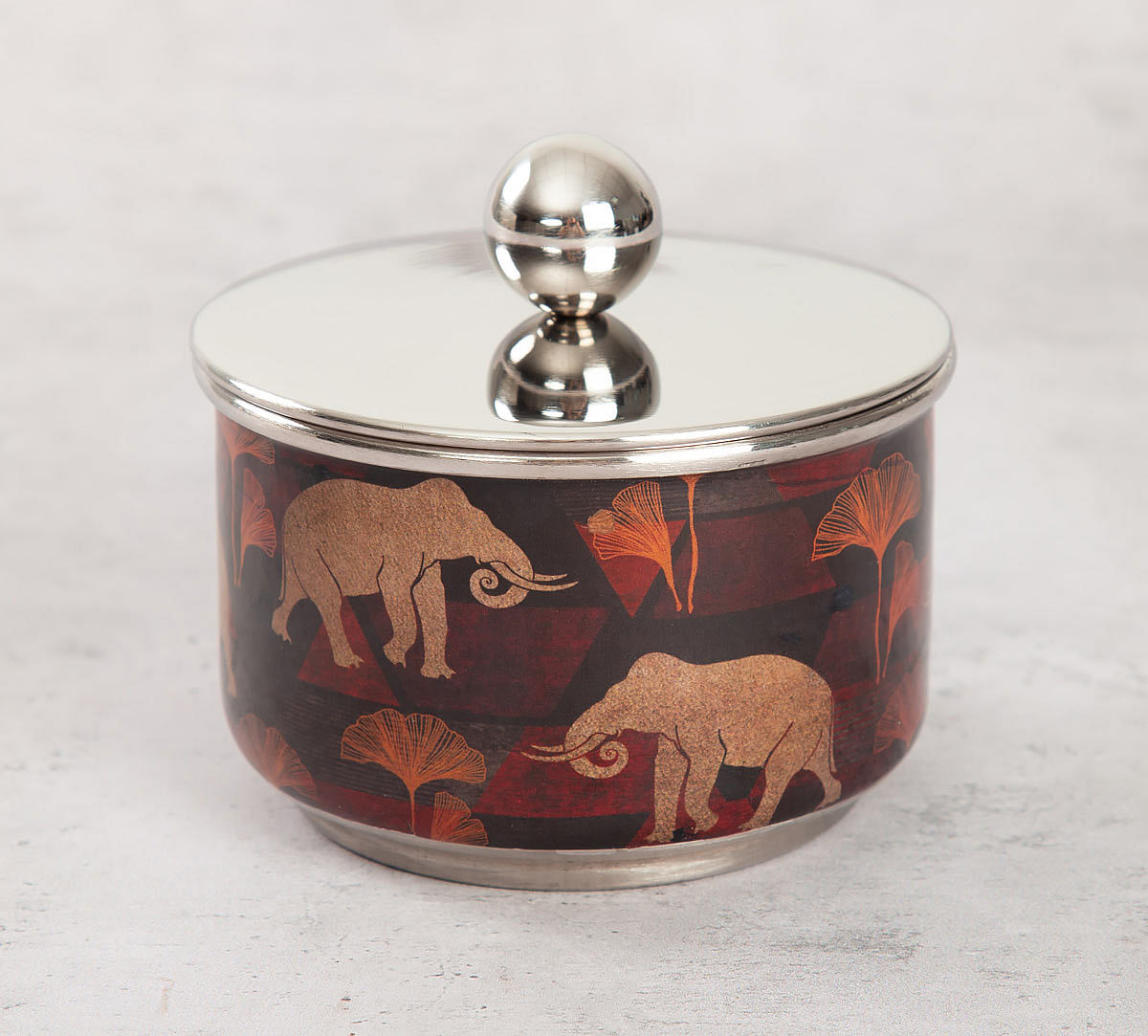 India Circus Gallant Tusker Steel Bowl with Lid