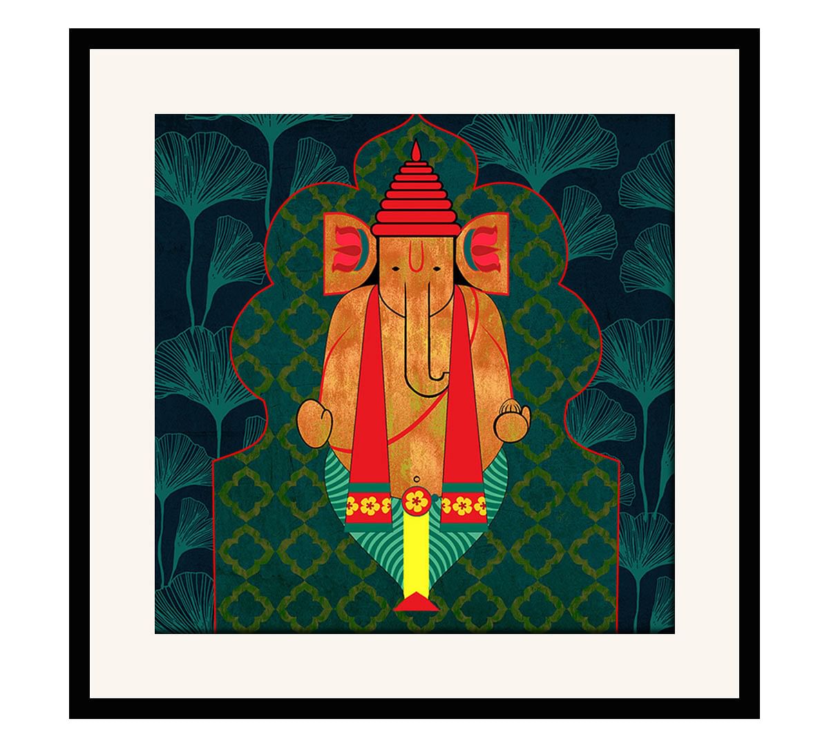 India Circus Ganesha's Riad Arch 16 x 16 and 24 x 24 Framed Wall Art