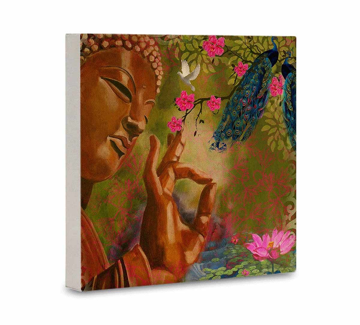 India Circus Garden Of Peace Canvas Mounted Wall Art