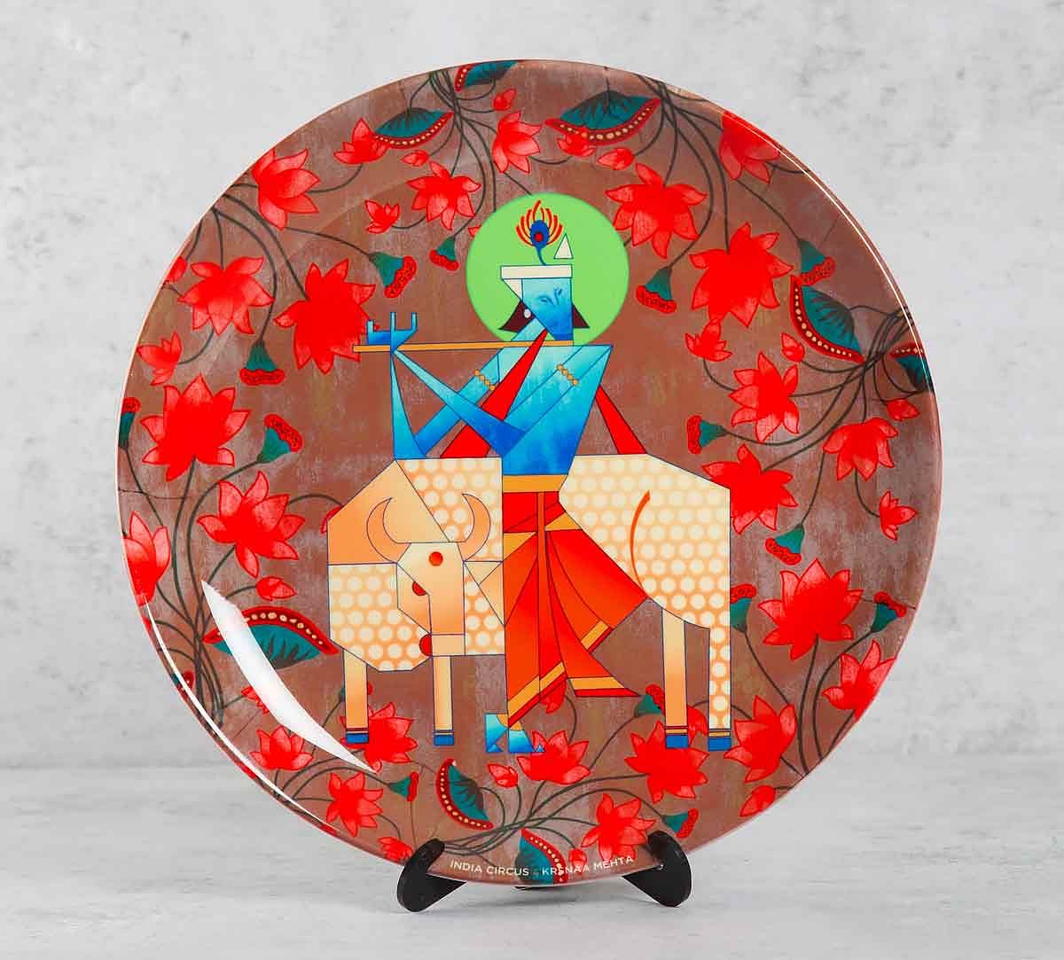 India Circus Geometrical Krishna 10 inch Decorative and Snacks Platter