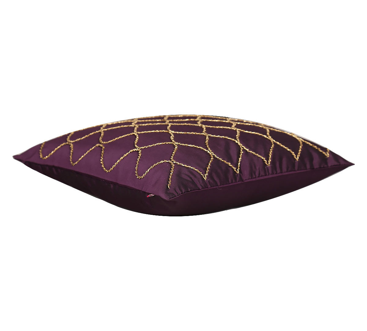 India Circus Gold Bead Purple Cushion Cover