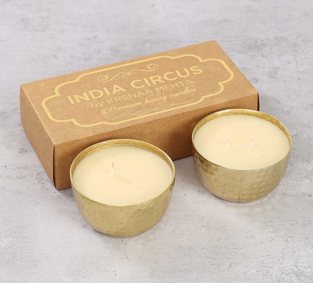 India Circus Gold Vanilla Bean Scented Bowl Candle