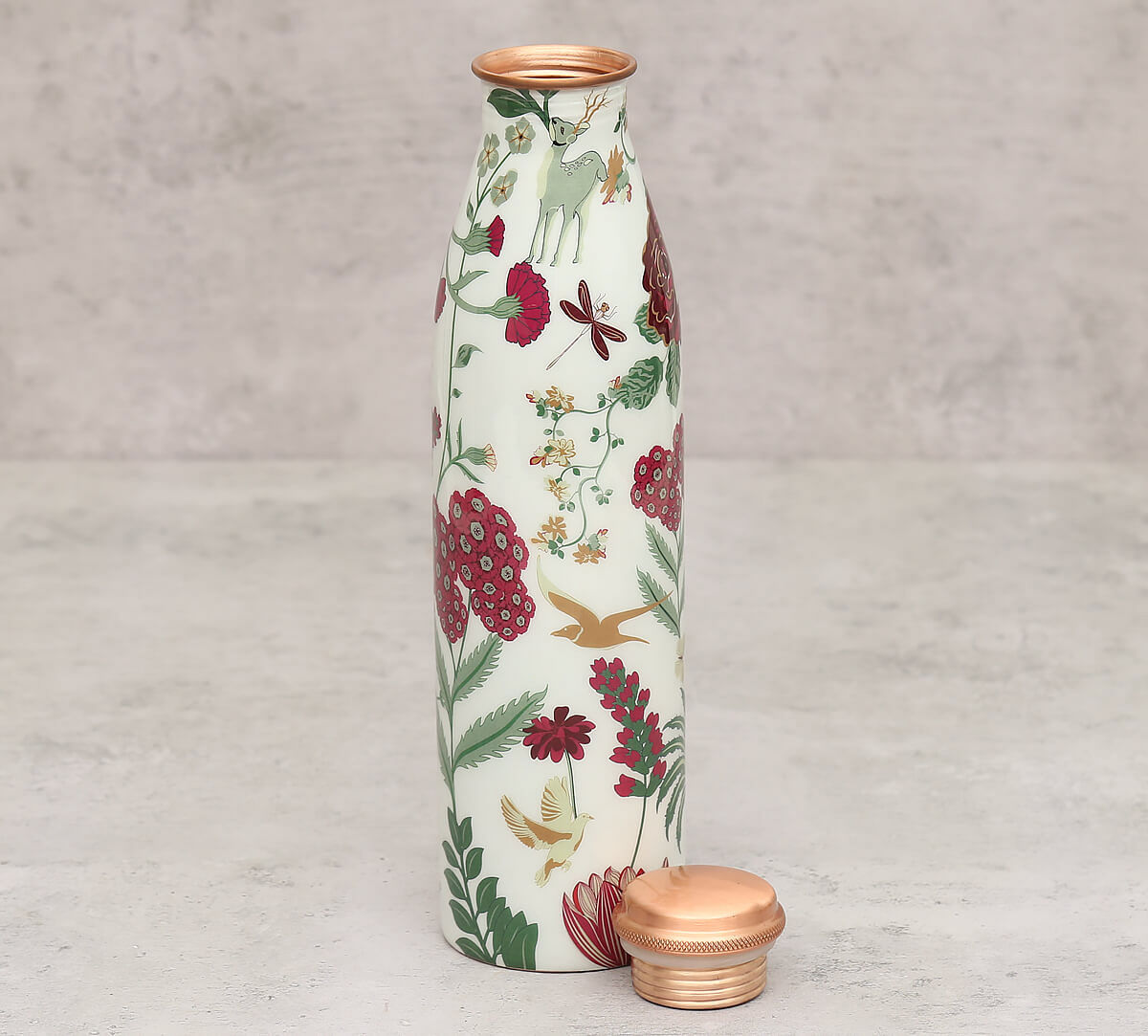 India Circus Grey Floral Galore Copper Bottle