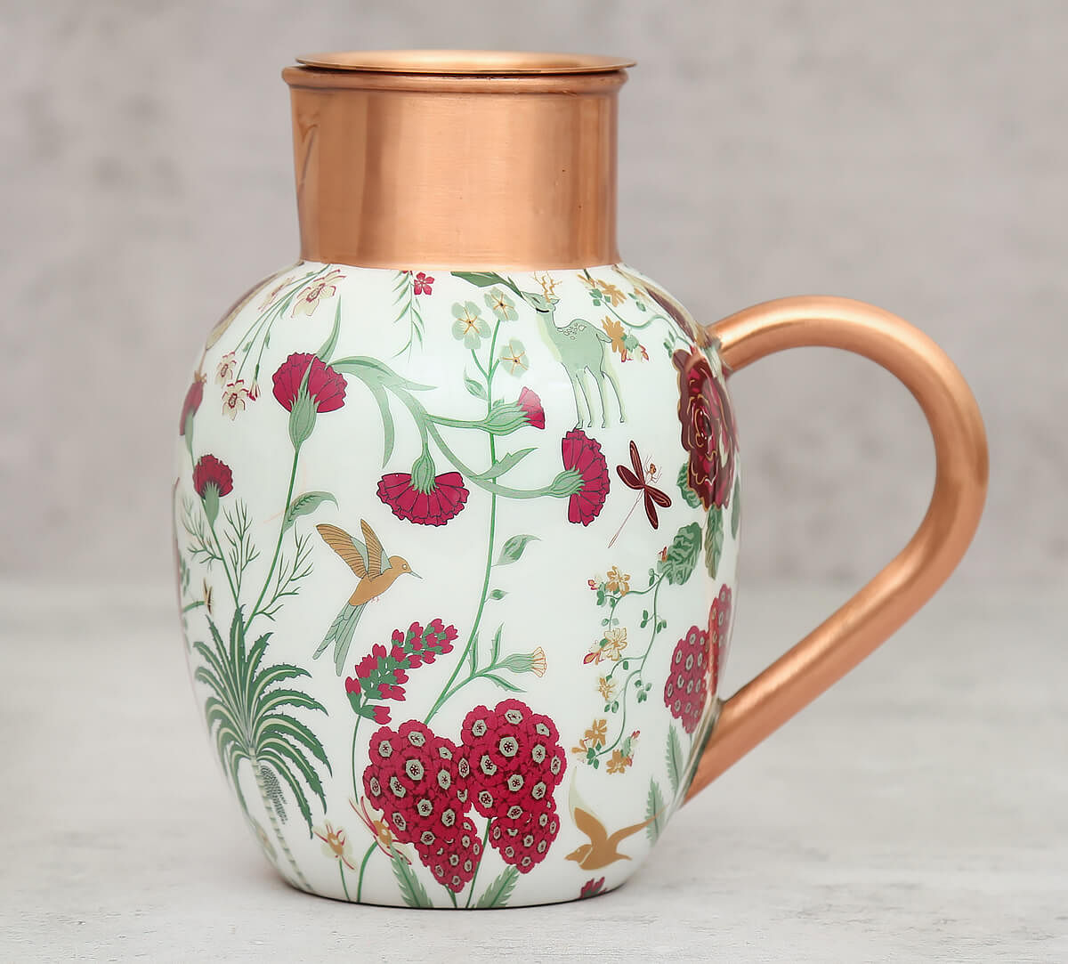 India Circus Grey Floral Galore Copper Jug