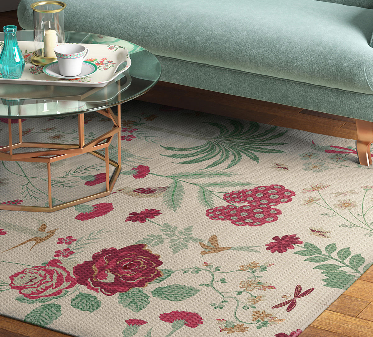 India Circus Grey Floral Galore Rug