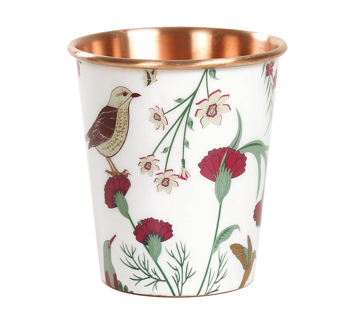 India Circus Grey Floral Galore Small Copper Tumbler