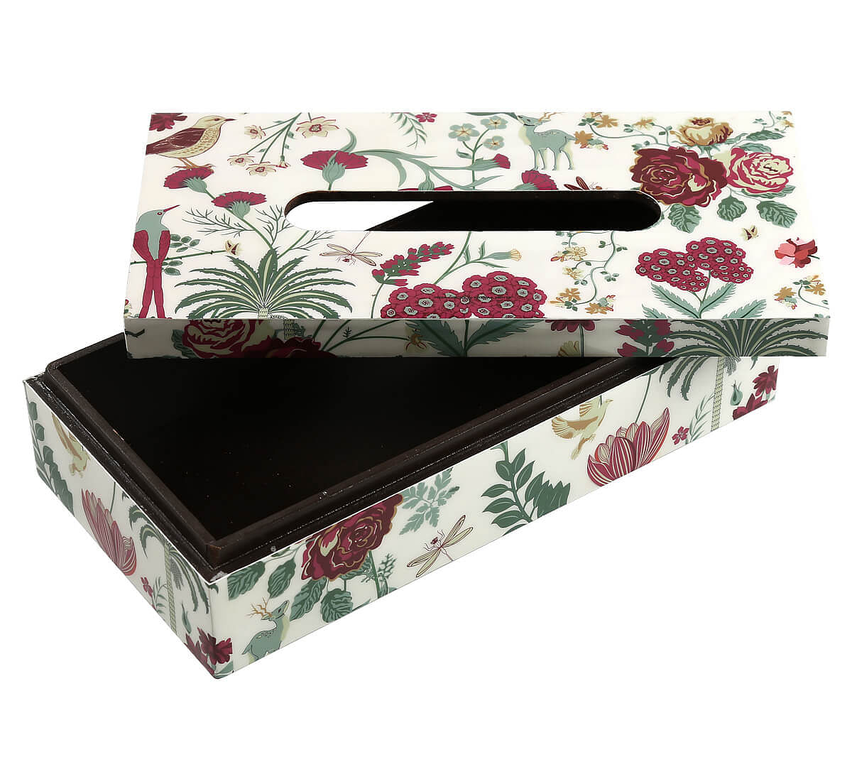 India Circus Grey Floral Galore Tissue Box Holder