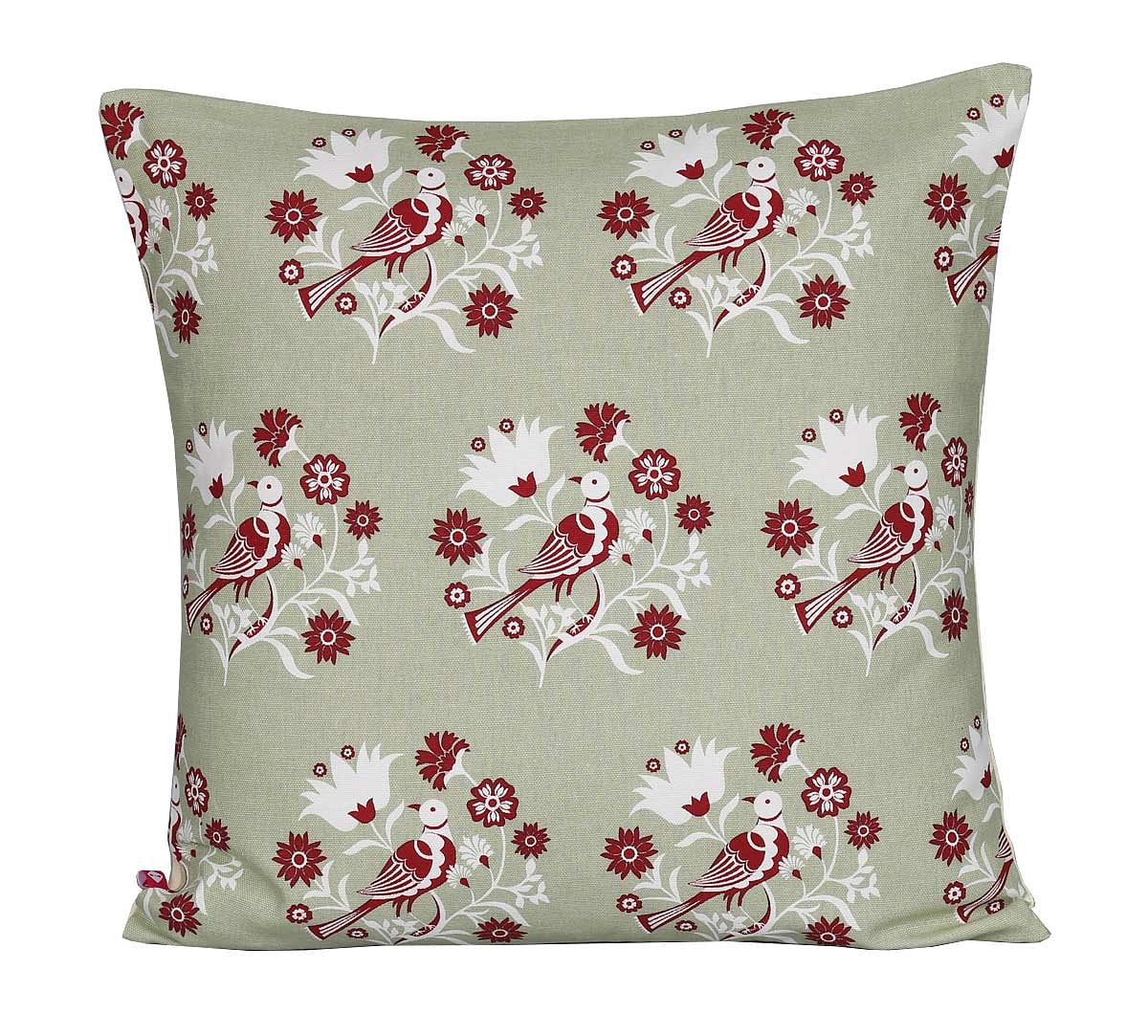 India Circus Grey Psittacines Enquiry Cotton Cushion Cover