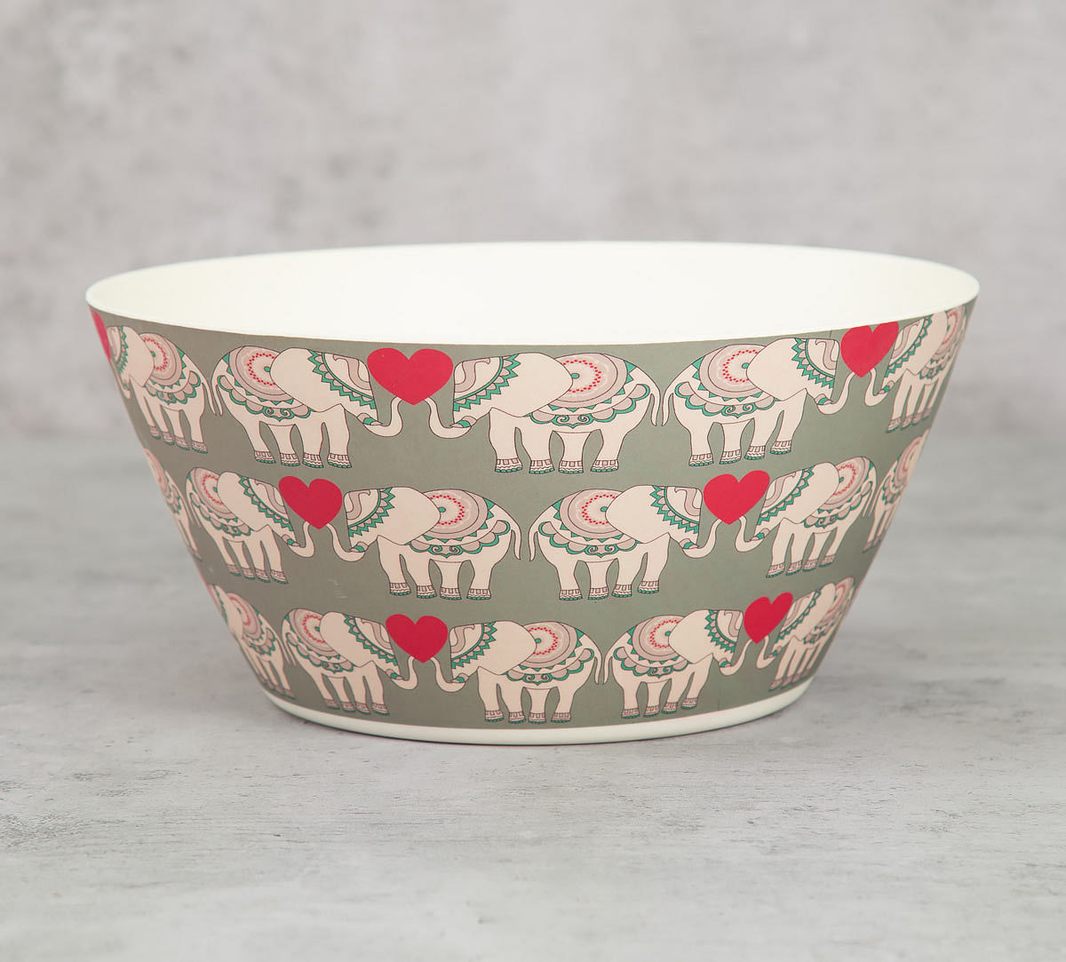 India Circus Heart Tusker Bamboo Salad Bowl Set