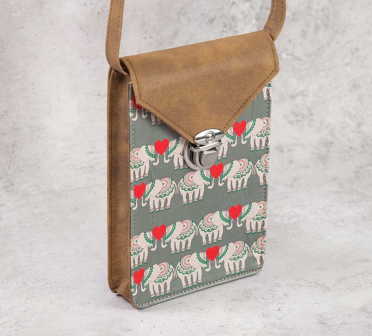 India Circus Heart Tusker Mobile Sling Bag