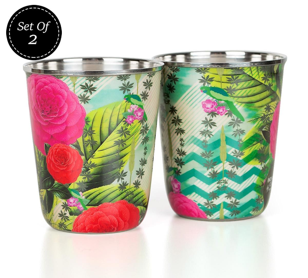 India Circus Herbs of Captivation Small Steel Tumbler Set of 2