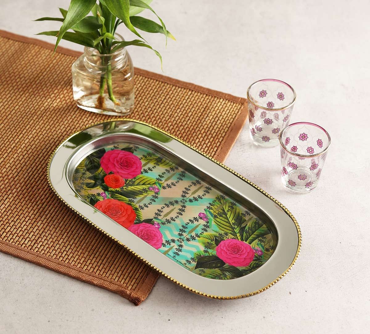 India Circus Herbs of Captivation Steel Serving Tray