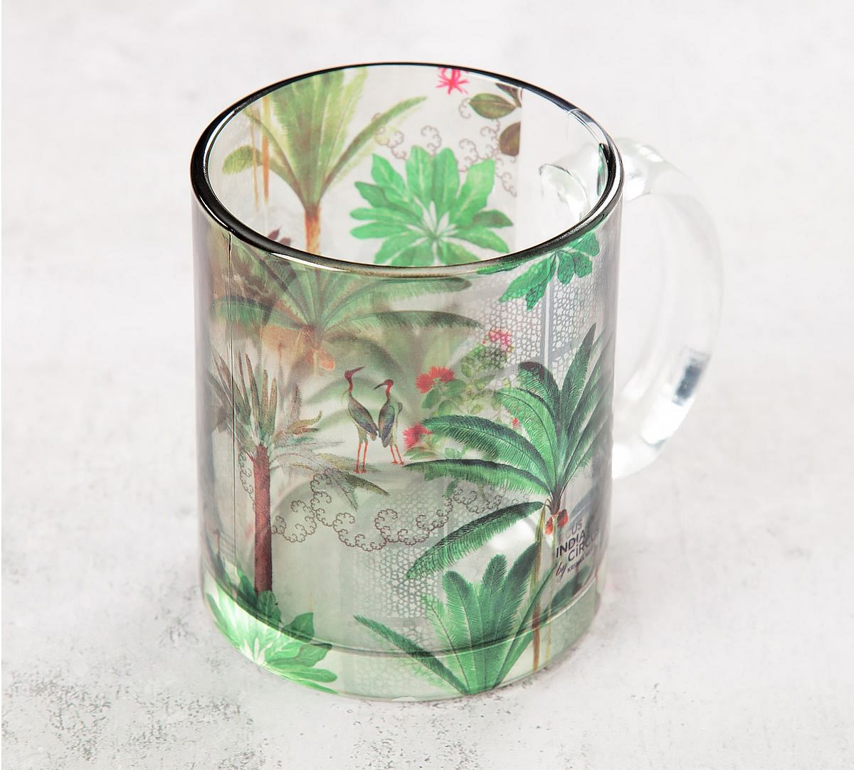 India Circus Heron's Garden Glass Mug