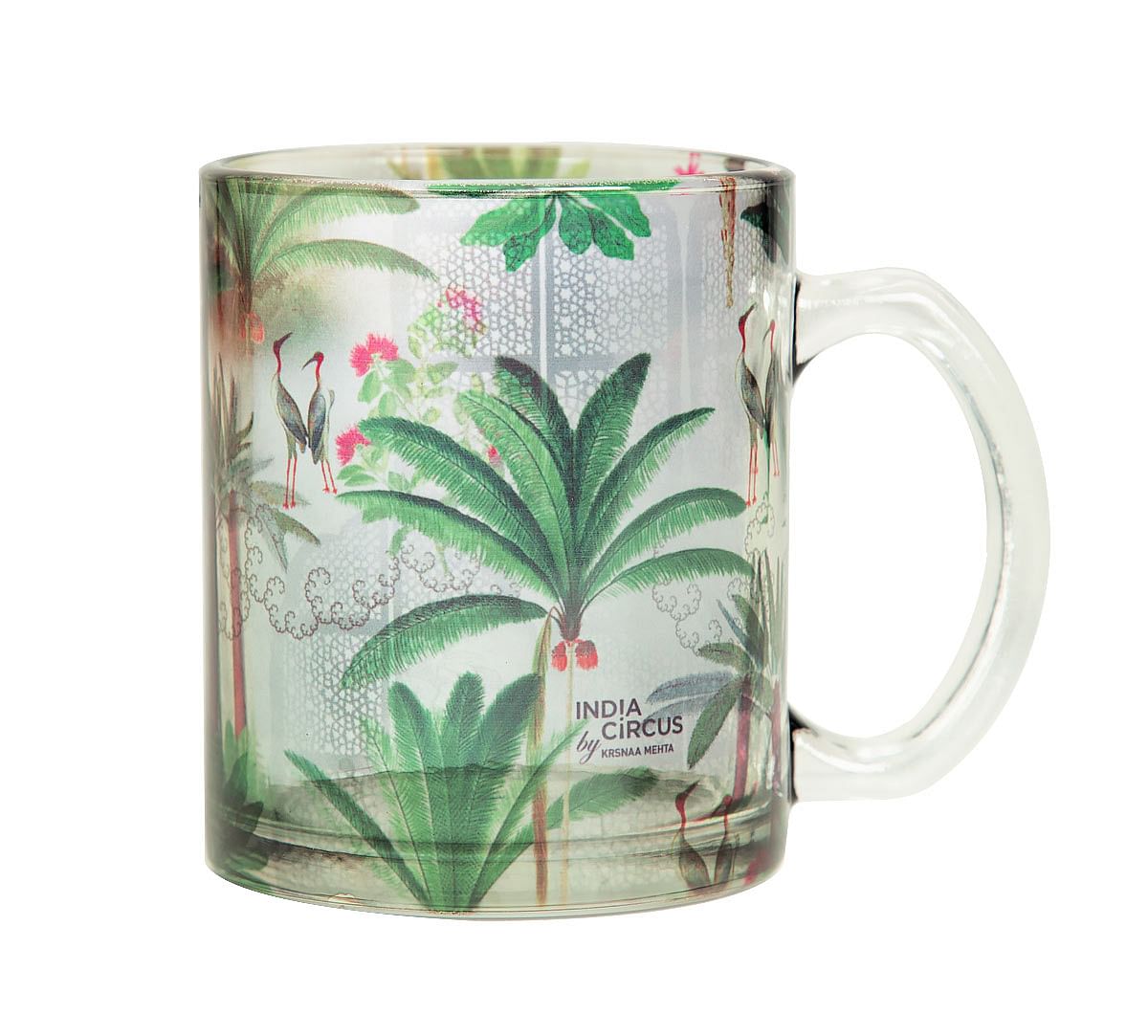 India Circus Heron's Garden Glass Mug