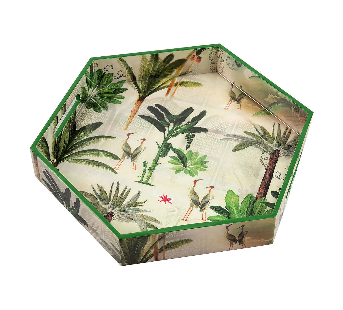 India Circus Heron's Garden Hexagon Serving Tray