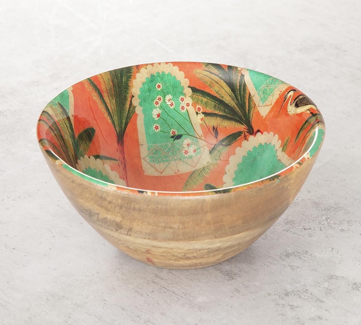 India Circus Heron's Palace Wooden Bowl