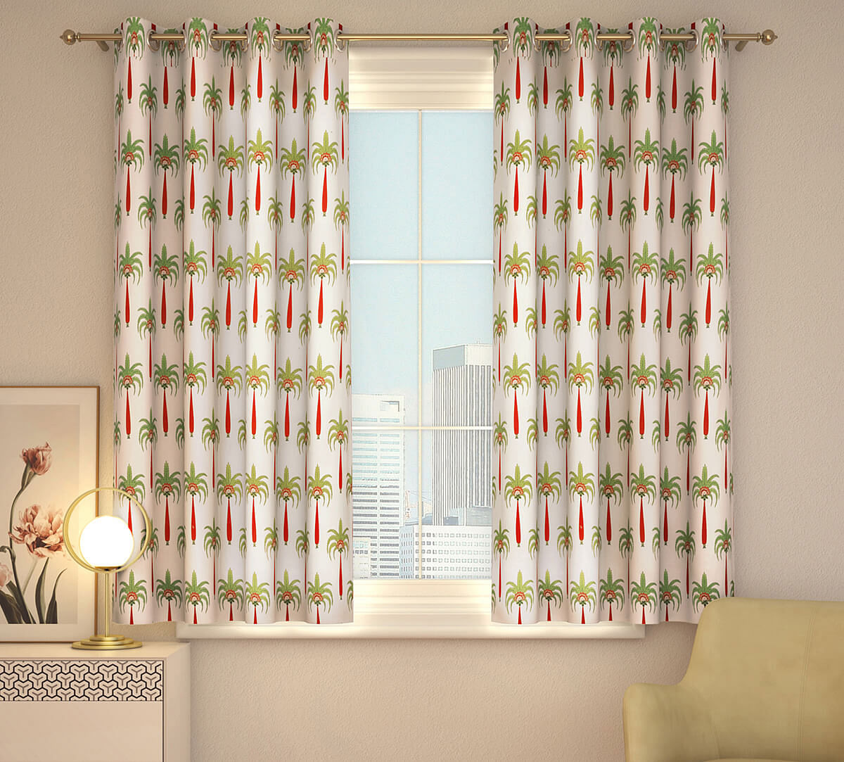 India Circus Island Palms Window Curtain