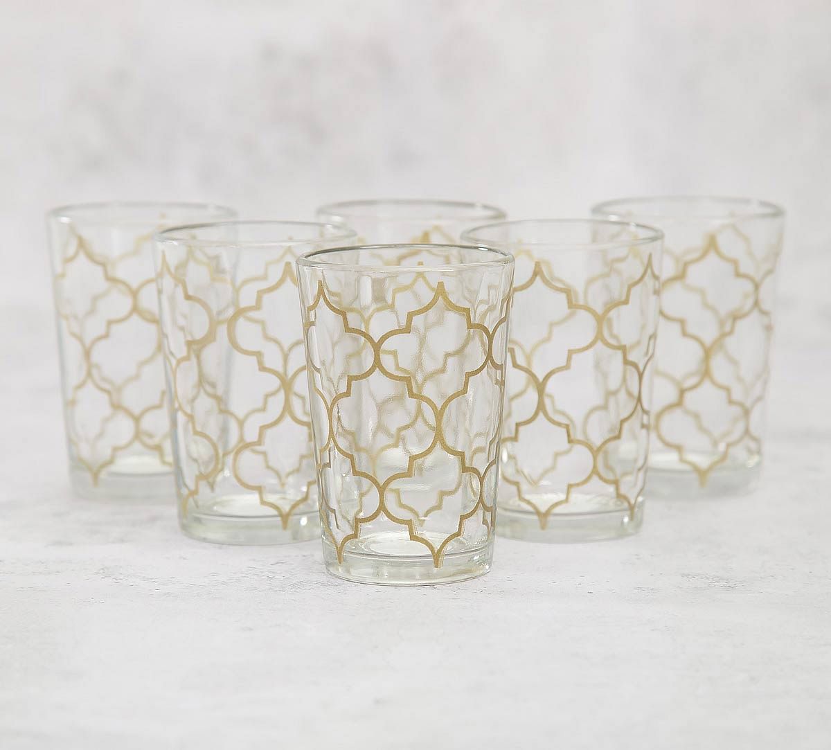 India Circus Jaunty Jali Moroccan Glasses Set of 6