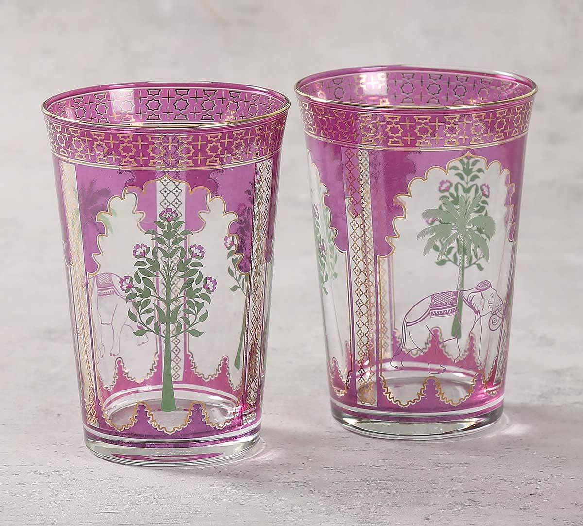 India Circus Jungle Miniature Glass Tumbler Set of 2