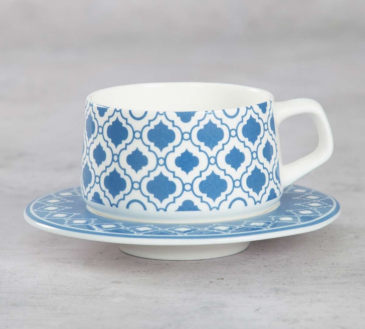 India Circus Lattice Fence Dining Extravaganza Cup and Saucer