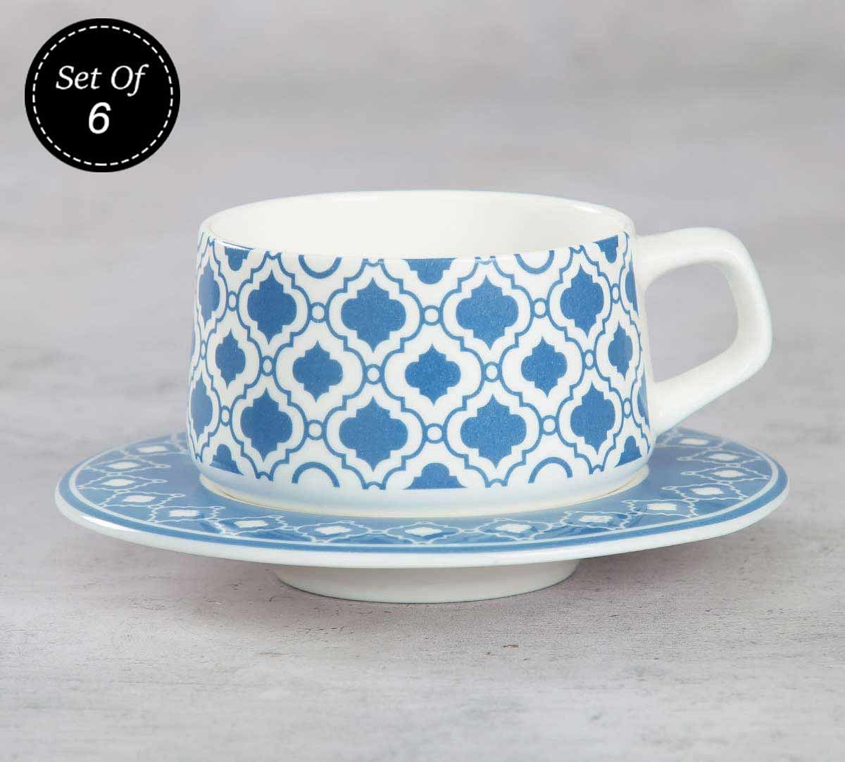 India Circus Lattice Fence Dining Extravaganza Cup and Saucer