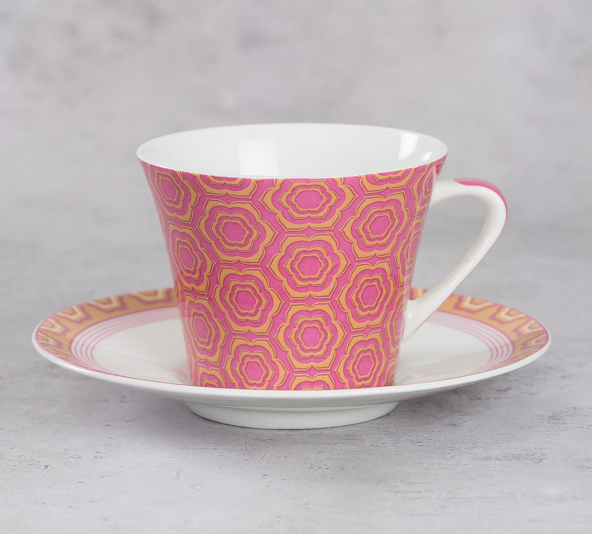 India Circus Lattice Lotus Cup & Saucer