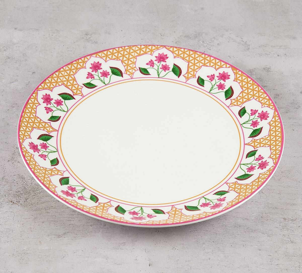 India Circus Lattice Lotus Dinner Plate