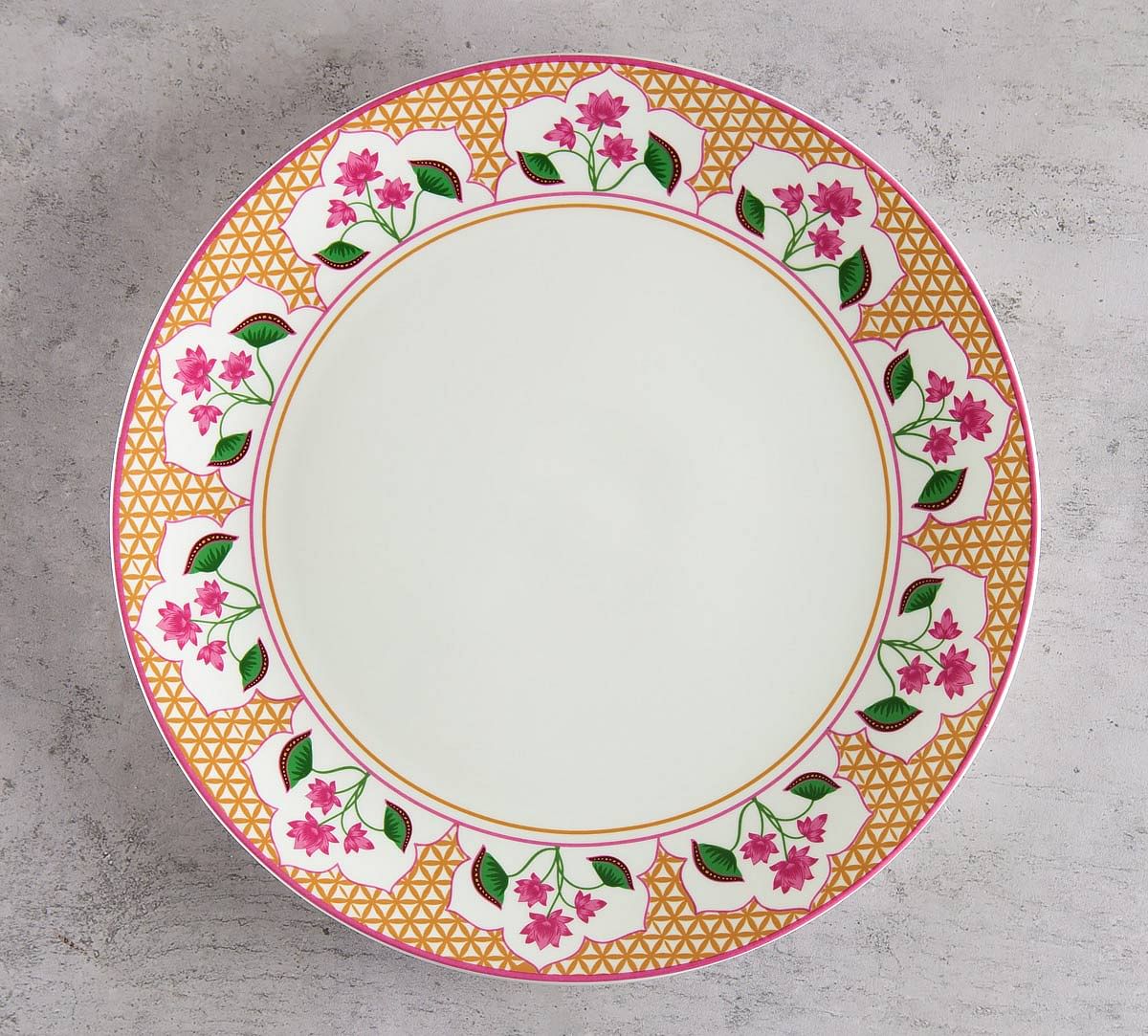 India Circus Lattice Lotus Dinner Plate