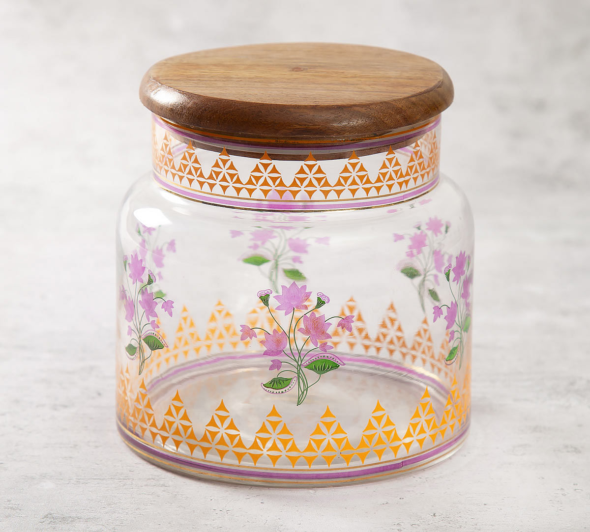 India Circus Lattice Lotus Glass Jar