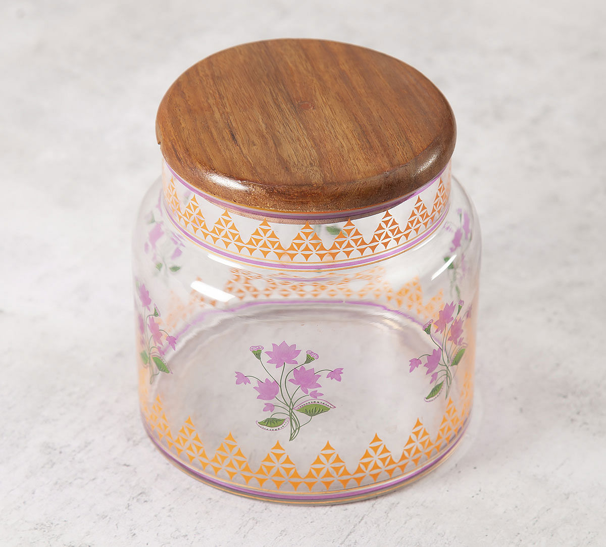 India Circus Lattice Lotus Glass Jar