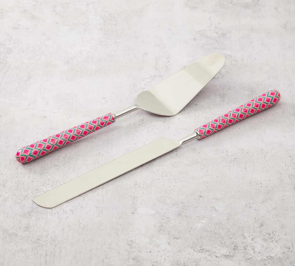 India Circus Lattice Practice Cake Cutter and Server Set of 2