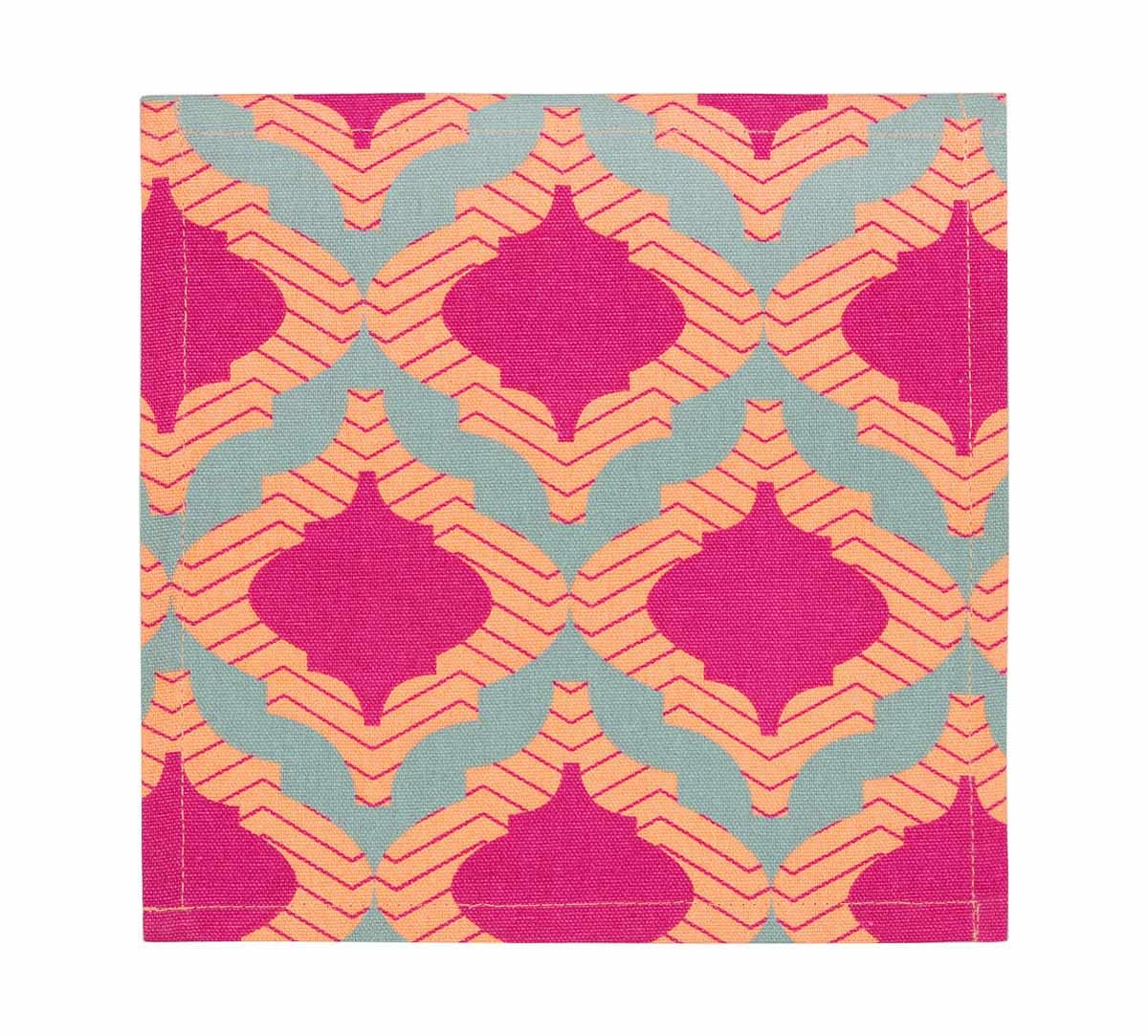 India Circus Lattice Practice Cocktail Napkins Set of 6