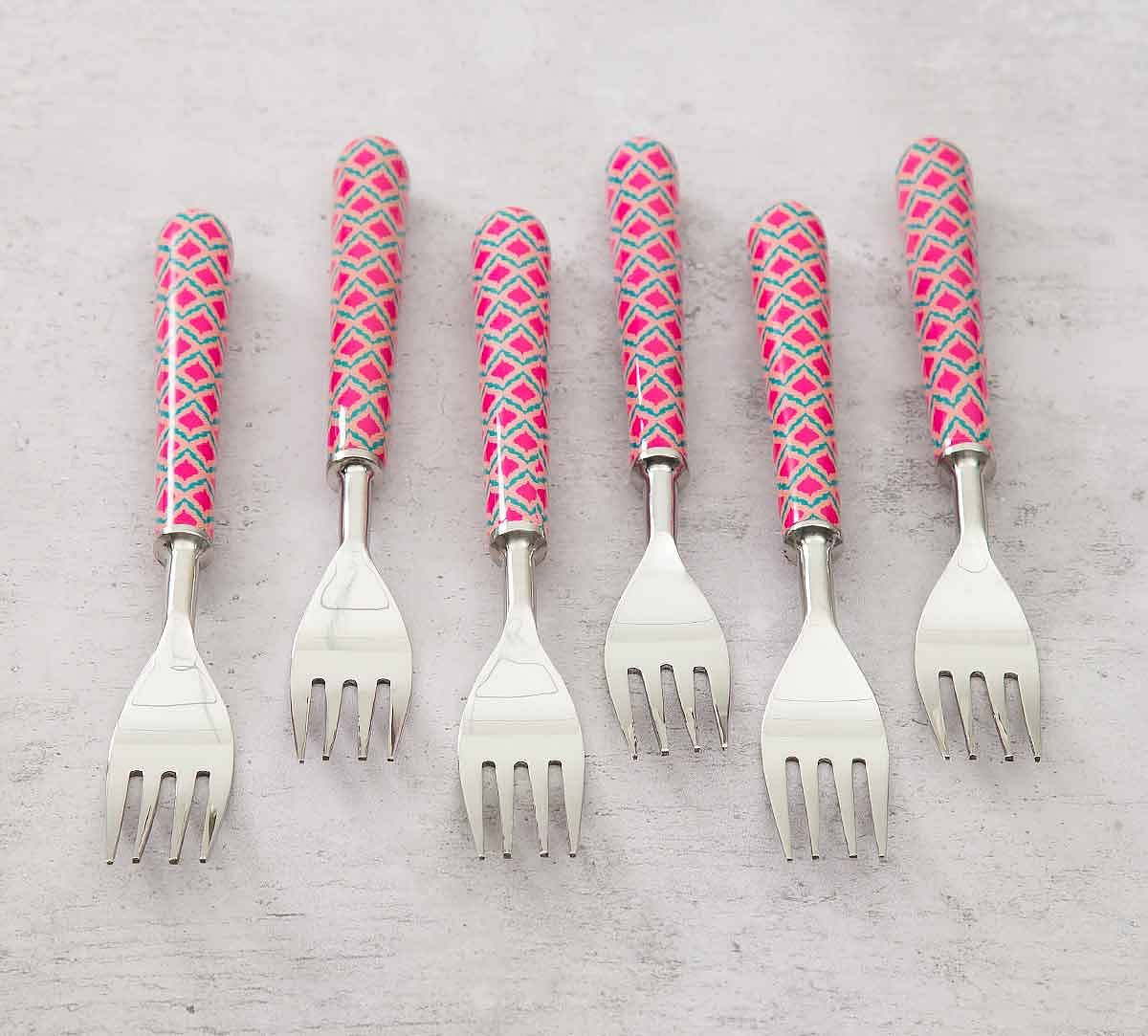 India Circus Lattice Practice Table Fork Set of 6