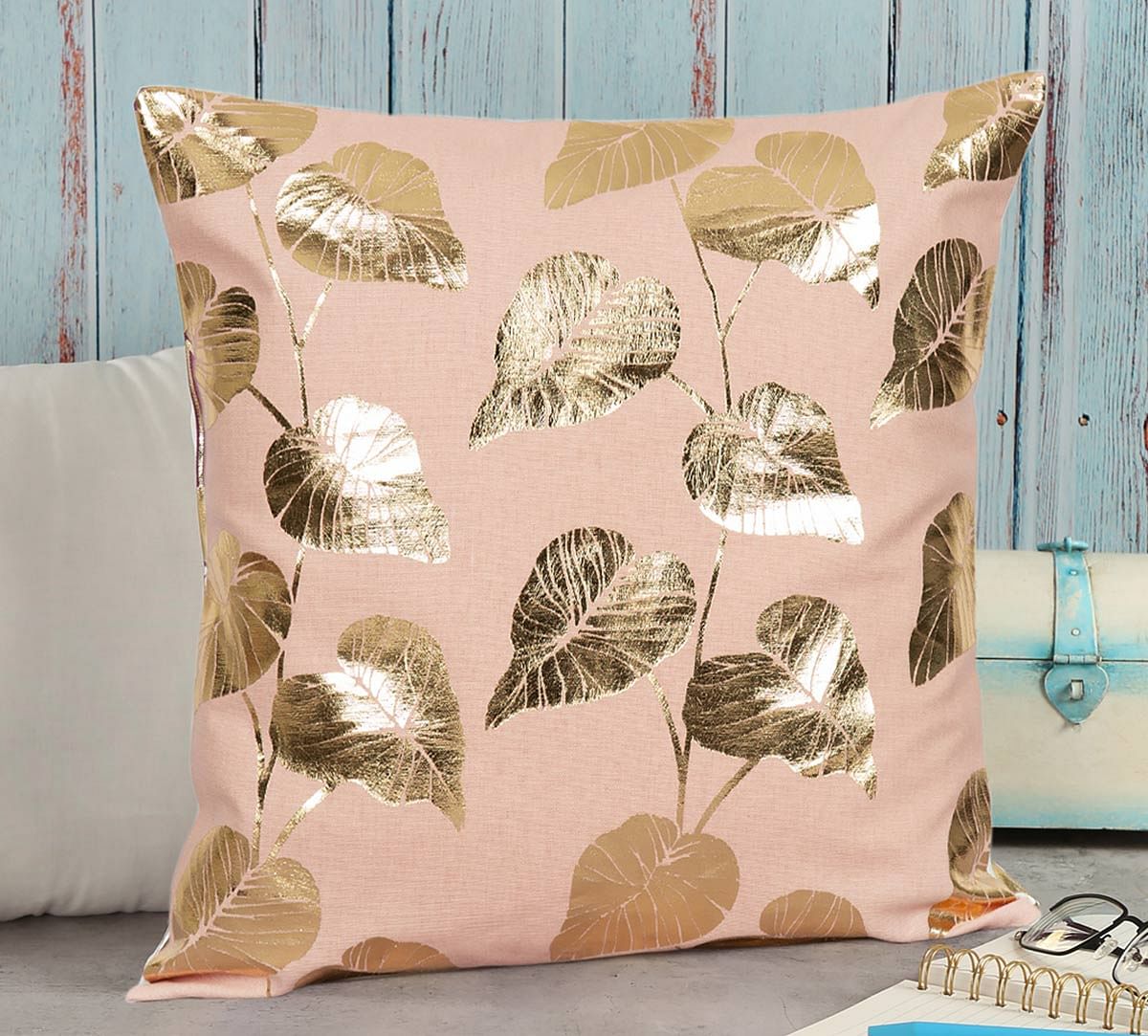 India Circus Leaf Creeper Foil Cushion Cover