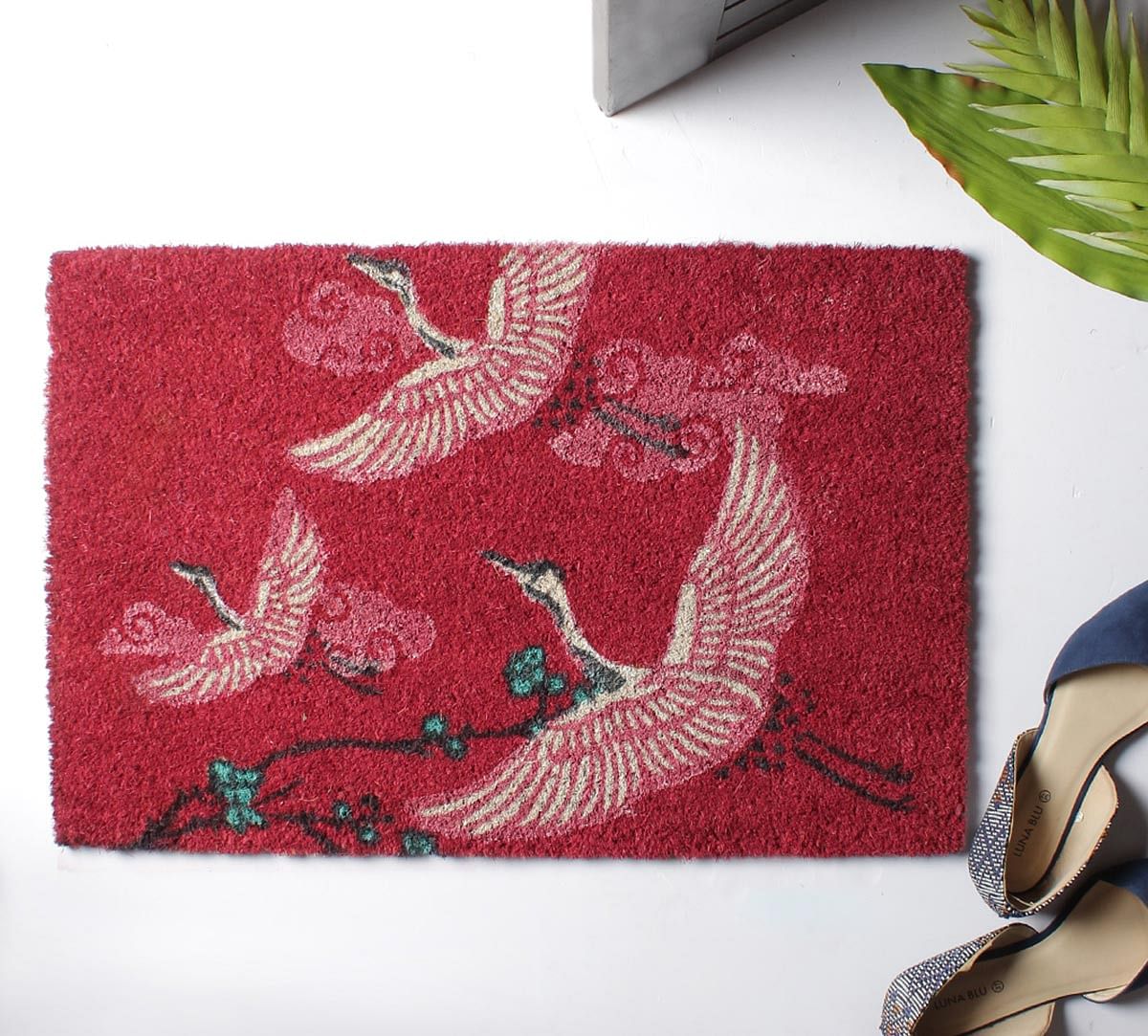 India Circus by Krsnaa Mehta Legend of the Cranes Red Doormat