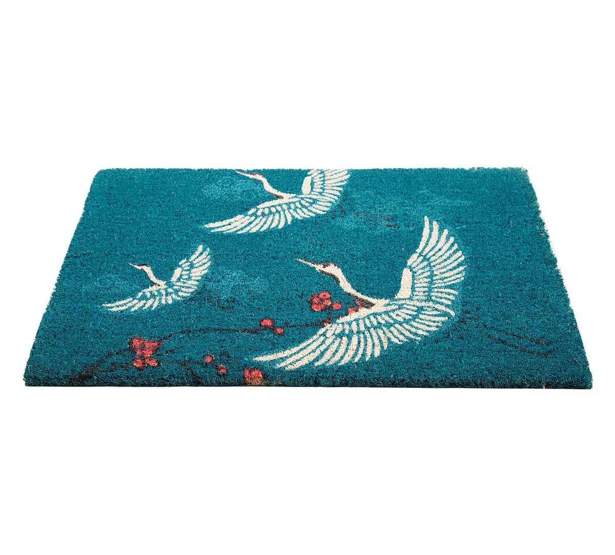 India Circus by Krsnaa Mehta Legend of the Cranes Teal Doormat