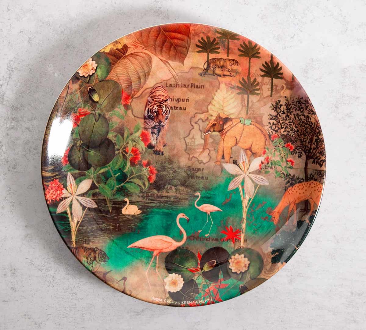 India Circus Mapping Animals 10 inch Decorative and Snacks Platter