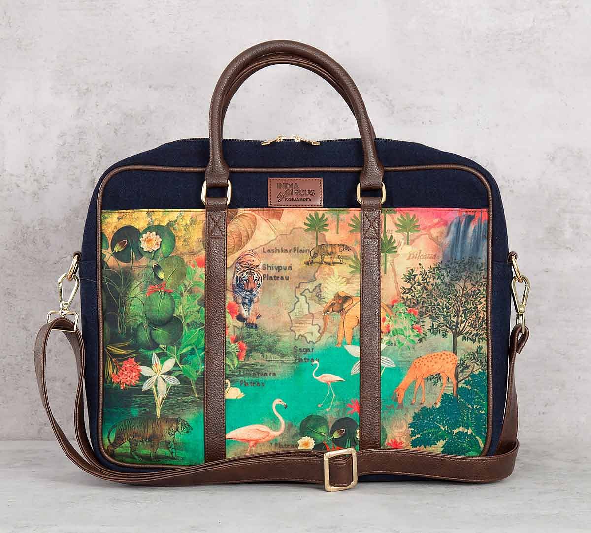 India Circus Mapping Animals Laptop Bag