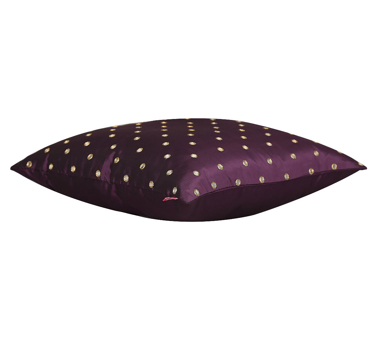 India Circus Mirror Work Purple Cushion Cover