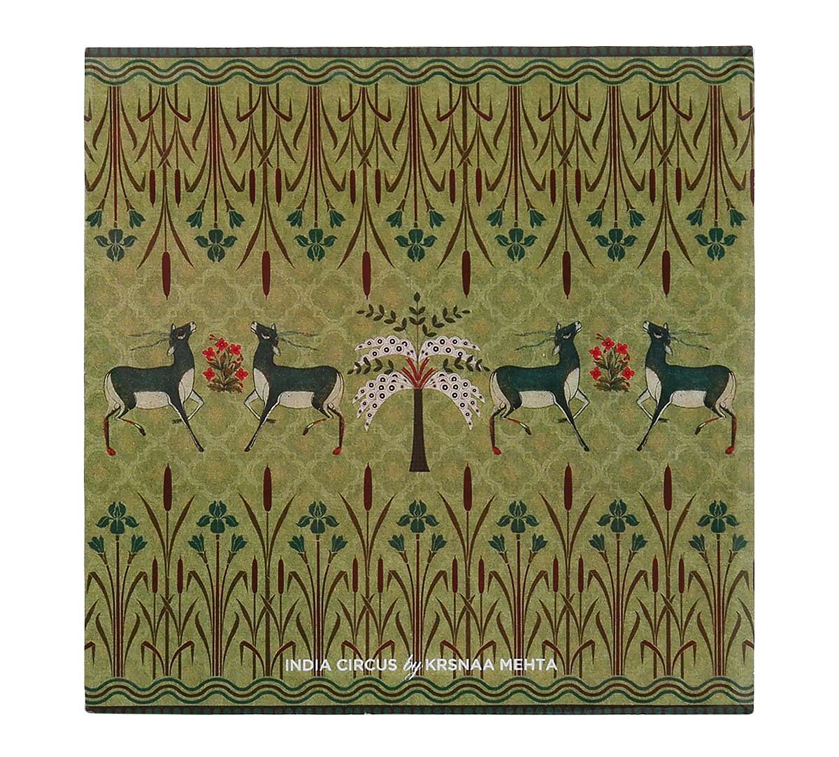 India Circus Mirroring Deer Garden MDF Table Coaster Set of 6