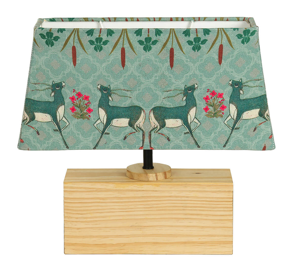 India Circus Mirroring Deer Garden Rectangle Lamp Shade