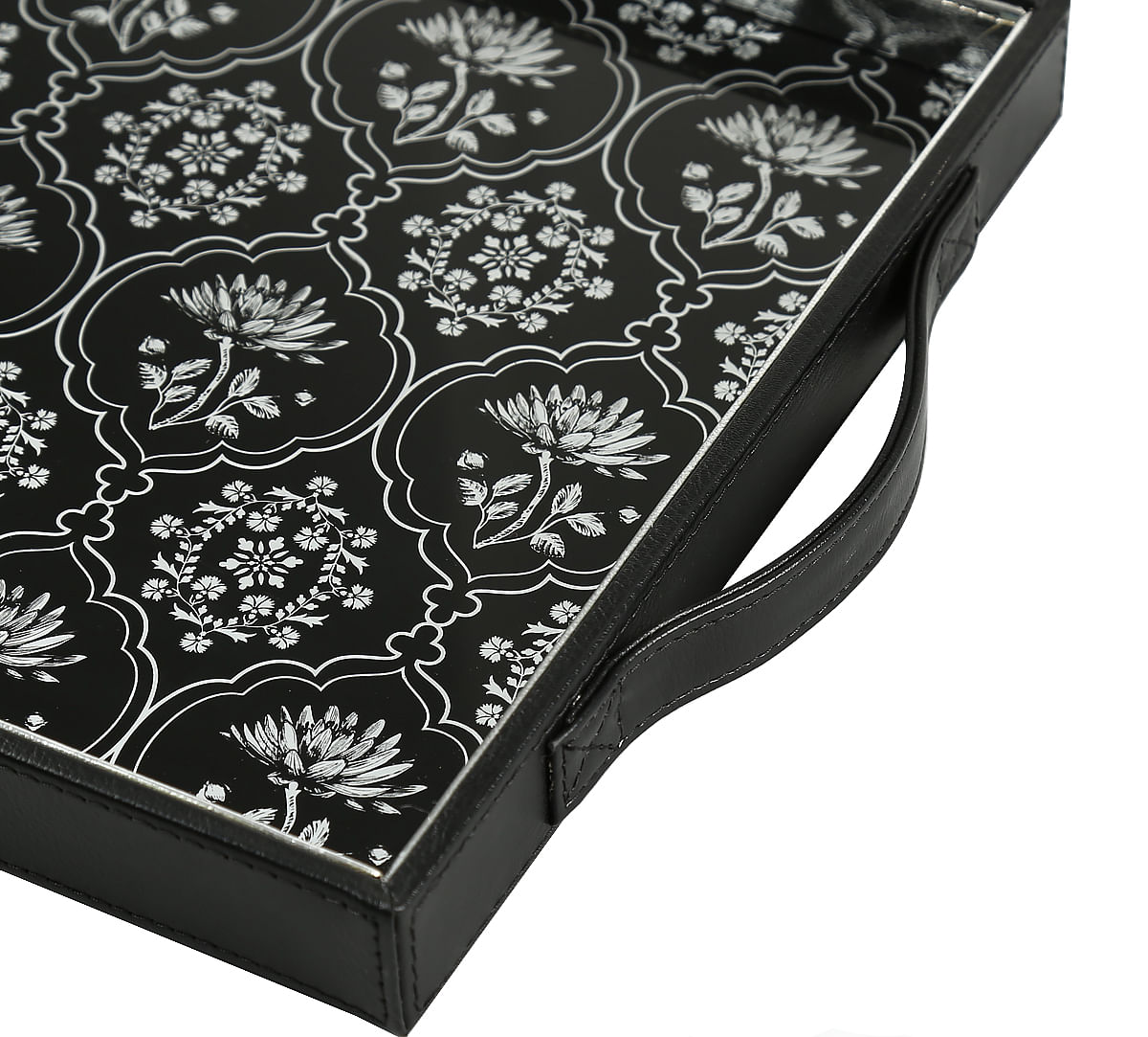 India Circus Monochrome Lotus Reiteration Leather Tray