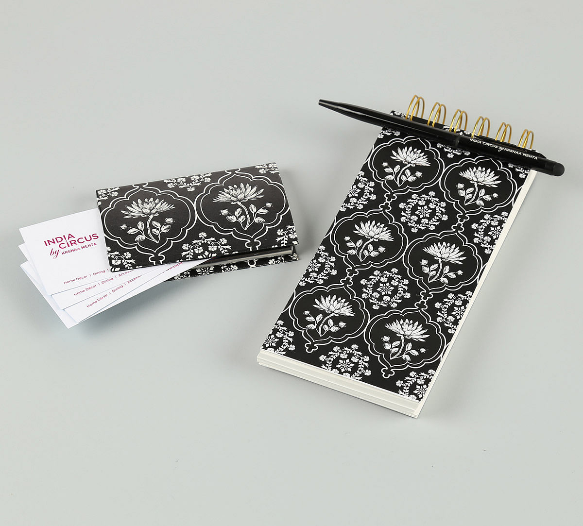 India Circus Monochrome Lotus Reiteration Stationery Combo Set