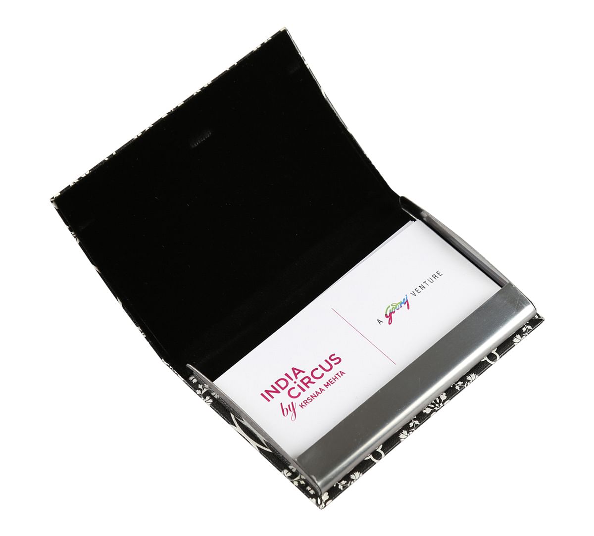 India Circus Monochrome Lotus Reiteration Visiting Card Holder